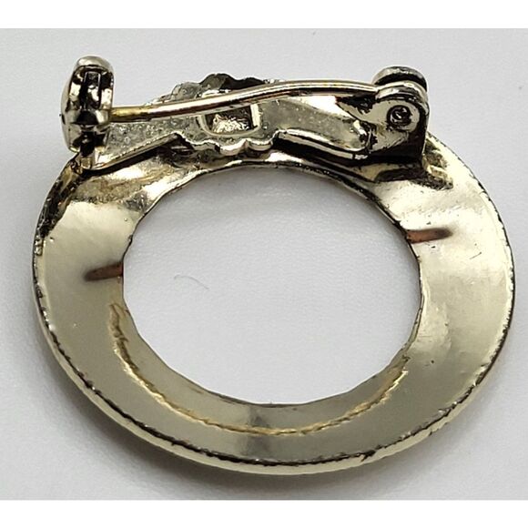 Vintage Silvertone Circle Pin Brooch 1in - Picture 2 of 3